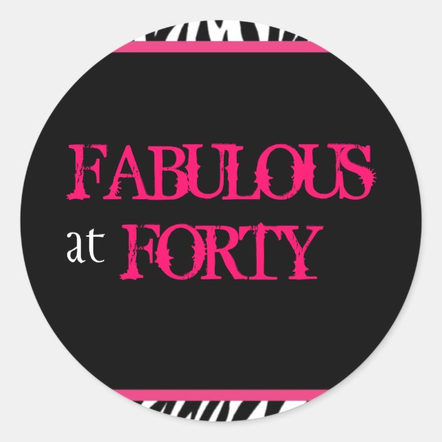 Pegatina Redonda estampado de cebra (Anverso)