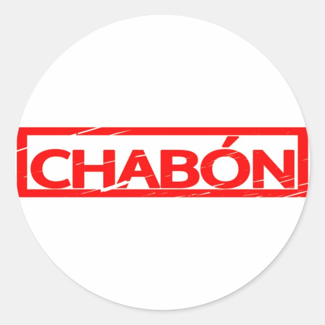 Pegatina Redonda Estampado de Chabón (Anverso)