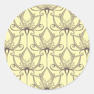 Pegatina Redonda Estampado de flores poner crema