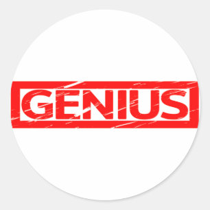 Pegatina Redonda Estampado Genius