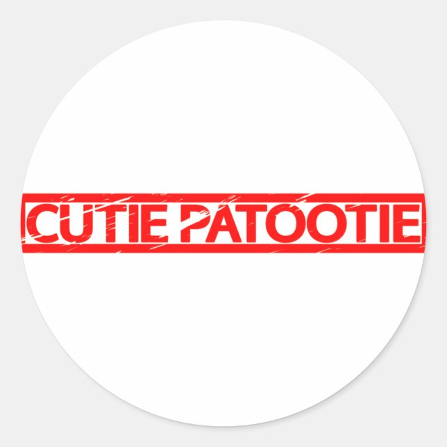 Pegatina Redonda Estampilla Cutie Patootie (Anverso)