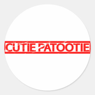 Pegatina Redonda Estampilla Cutie Patootie
