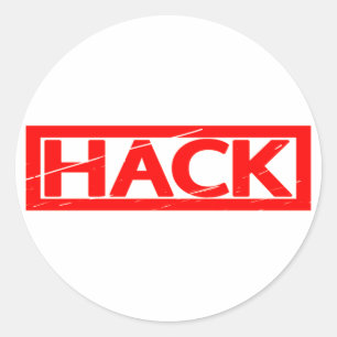 Pegatina Redonda Estampilla de hackeo