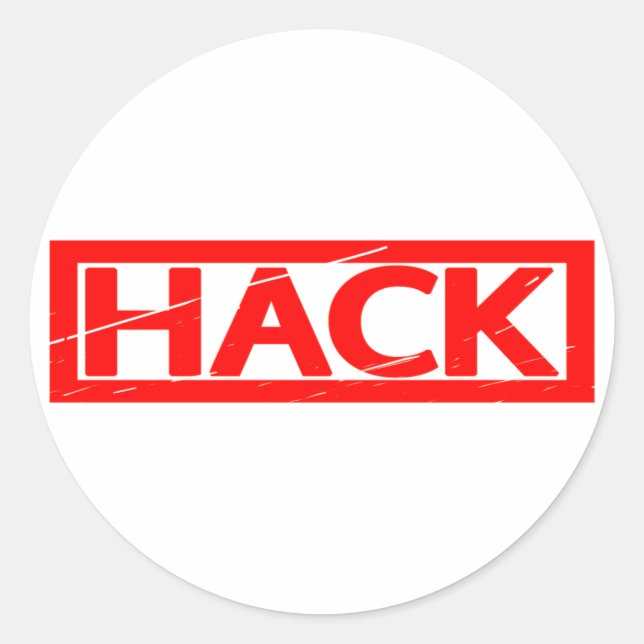 Pegatina Redonda Estampilla de hackeo (Anverso)