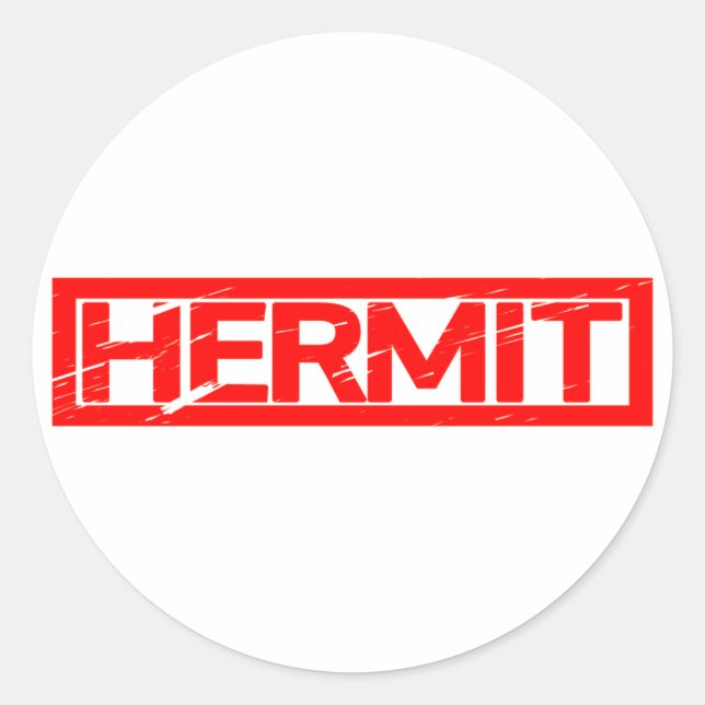 Pegatina Redonda Estampilla de Hermit (Anverso)