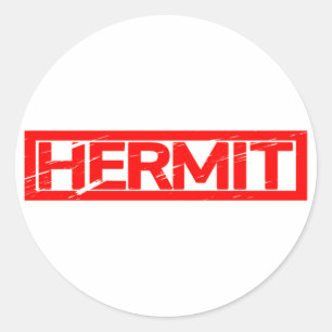 Pegatina Redonda Estampilla de Hermit