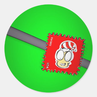 Pegatina Redonda Estampilla de rehenes Elf para navidades