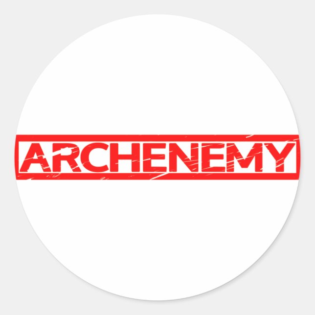 Pegatina Redonda Estampilla del archienemigo (Anverso)