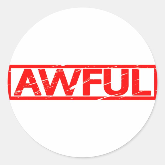 Pegatina Redonda Estampilla desagradable (Anverso)