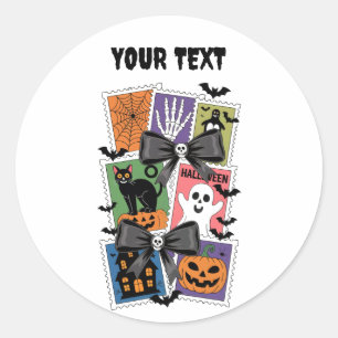 Pegatina Redonda Estampillas de Halloween de época — Vibes retro fa
