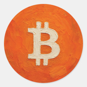 Pegatina Redonda Estándar de Bitcoin (Petróleo, Estilo: 3)