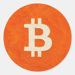 Pegatina Redonda Estándar de Bitcoin (Petróleo, Estilo: 4)