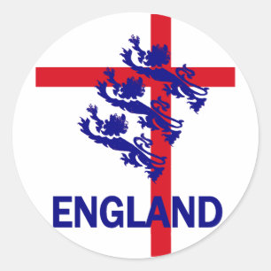 Pegatina Redonda Estándar de Inglaterra y cruz reales de San Jorge