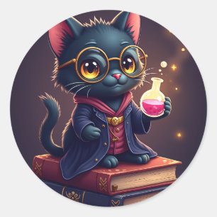 Pegatina Redonda Estante de lectura de BookTok de Académica Oscura
