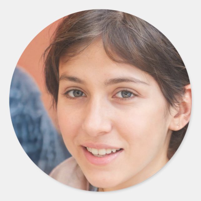 Pegatina Redonda Estar presente (Anverso)