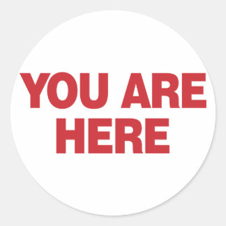 Pegatina Redonda Estás Aquí - Rojo