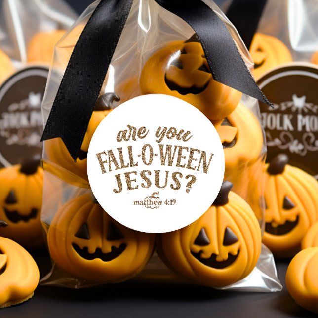Pegatina Redonda ¿Estás en Jesús? Halloween cristiano (Subido por el creador)