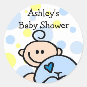 Pegatina Redonda Estás invitado Personalizado bebé ducha