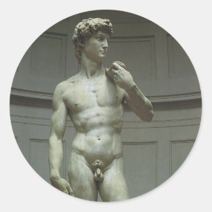 Pegatina Redonda Estatua de David de Miguel Ángel