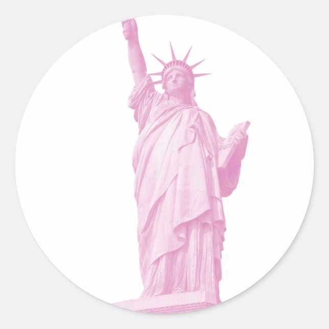 Pegatina Redonda Estatua de la Libertad (Anverso)