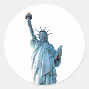 Pegatina Redonda Estatua de la Libertad Ciudad de Nueva York