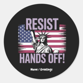 Pegatina Redonda Estatua de la libertad frente a la resistencia a l