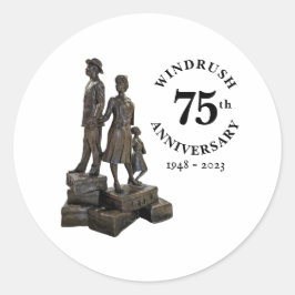 Pegatina Redonda Estatua del 75° Aniversario de Windrush