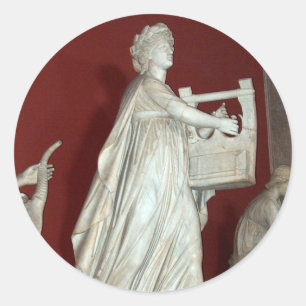 Pegatina Redonda Estatua del Apolo en el Museo Vaticano