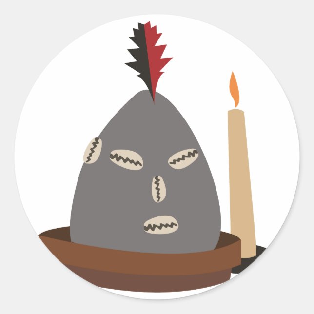 Pegatina Redonda Estatua elegante (Anverso)