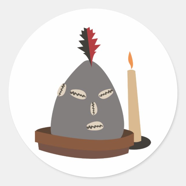 Pegatina Redonda Estatua elegante (Anverso)