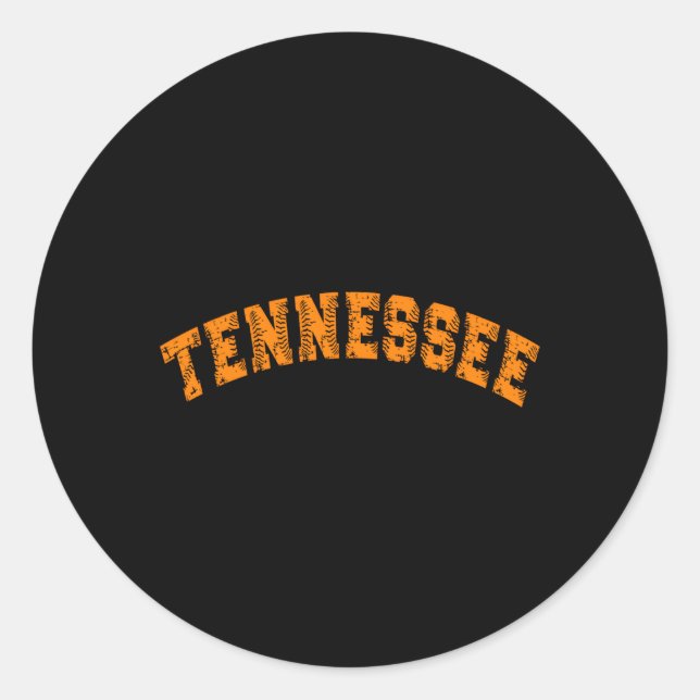 Pegatina Redonda Estatus De Estilo Grunge Del Béisbol De Tennessee (Anverso)
