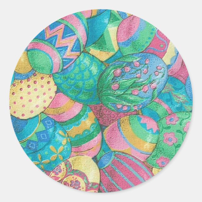 Pegatina Redonda Estavaganza de huevos (Anverso)