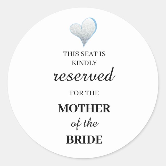 Pegatina Redonda Este asiento está reservado amablemente para la ma (Anverso)