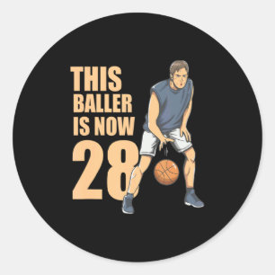 Pegatina Redonda Este baloncestista es 28 lindo 28 baloncesto para