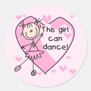 Pegatina Redonda Este Chica puede bailar camisetas y regalos