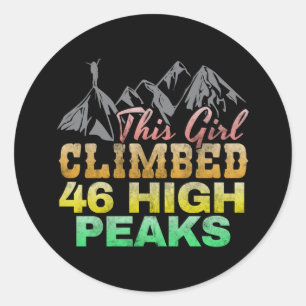 Pegatina Redonda Este Chica subió 46 picos altos