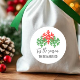 Pegatina Redonda Este Es El Boda De Los Navidades De Temporada