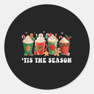 Pegatina Redonda Este es el café de los Navidades de temporada Ging