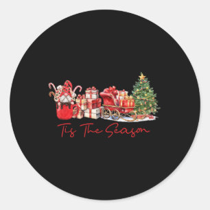 Pegatina Redonda Este Es El Café De Temporada Latte Gnome Sleigh Ch