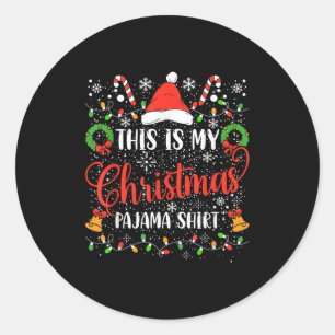 Pegatina Redonda Este Es El Gracioso Parejo De Mis Navidades Pajama