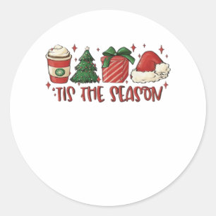 Pegatina Redonda Este Es El Navidad De Temporada Que Coffee El Famo