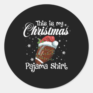 Pegatina Redonda Este Es El Pajama De Fútbol De Mis Navidades Para 