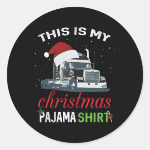 Pegatina Redonda Este Es El Regalo De Xmas De Mi Navidad Conductor