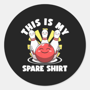 Pegatina Redonda Este es mi boliche de camiseta de repuesto para lo