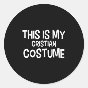 Pegatina Redonda Este Es Mi Costume Cristiano Halloween Simple Cost