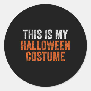 Pegatina Redonda Este Es Mi Costume Halloween Hombres Mujeres Niños
