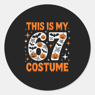 Pegatina Redonda Este Es Mi Disfraz 67 6 7 Meme Gen Alpha Halloween
