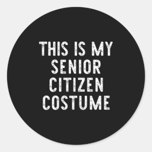 Pegatina Redonda Este Es Mi Disfraz Ciudadano Mayor Halloween Fácil