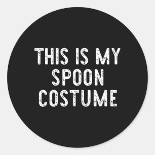 Pegatina Redonda Este es mi disfraz de cuchara Halloween Divertido 