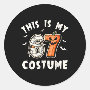 Pegatina Redonda Este es mi disfraz de Halloween 67 número 6 7 Meme